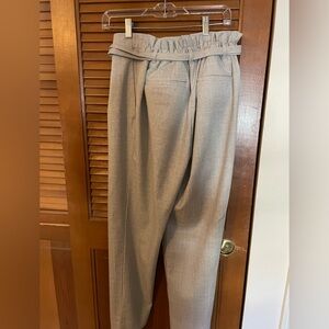 LOFT Paperbag Waist tie pants, cute subtle plaid pattern